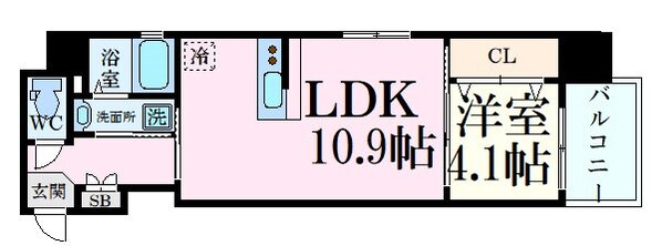 S-RESIDENCE新白島駅前の物件間取画像